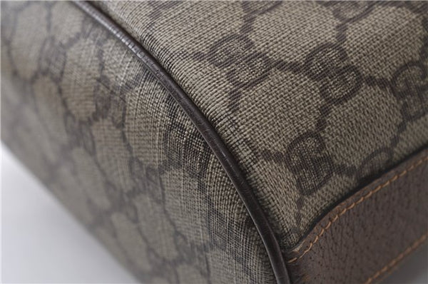 Authentic GUCCI Shoulder Bag Purse GG PVC Leather 0011156179 Brown 9927C
