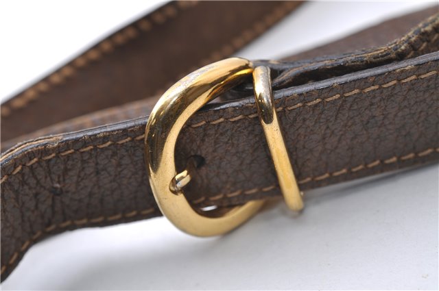Authentic GUCCI Shoulder Bag Purse GG PVC Leather 0011156179 Brown 9927C