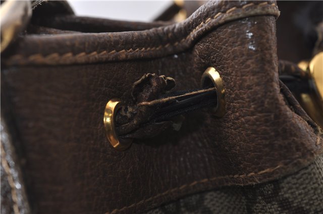 Authentic GUCCI Shoulder Bag Purse GG PVC Leather 0011156179 Brown 9927C