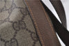 Authentic GUCCI Shoulder Bag Purse GG PVC Leather 0011156179 Brown 9927C