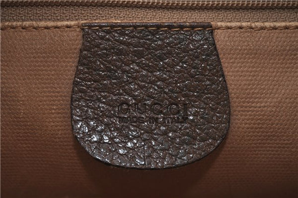 Authentic GUCCI Shoulder Bag Purse GG PVC Leather 0011156179 Brown 9927C