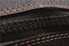 Authentic GUCCI Web Sherry Line Clutch Bag Purse GG PVC Leather Brown 9928C