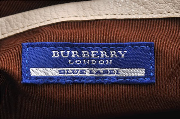 Authentic BURBERRY BLUE LABEL 2Way Shoulder Tote Bag Canvas Leather Beige 9930F