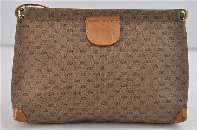 Authentic GUCCI Micro GG PVC Leather Shoulder Cross Body Bag Purse Brown 9931C