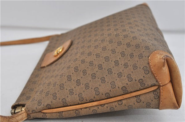 Authentic GUCCI Micro GG PVC Leather Shoulder Cross Body Bag Purse Brown 9931C
