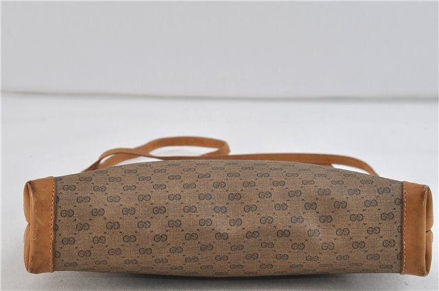 Authentic GUCCI Micro GG PVC Leather Shoulder Cross Body Bag Purse Brown 9931C