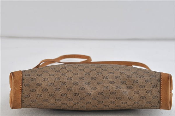 Authentic GUCCI Micro GG PVC Leather Shoulder Cross Body Bag Purse Brown 9931C