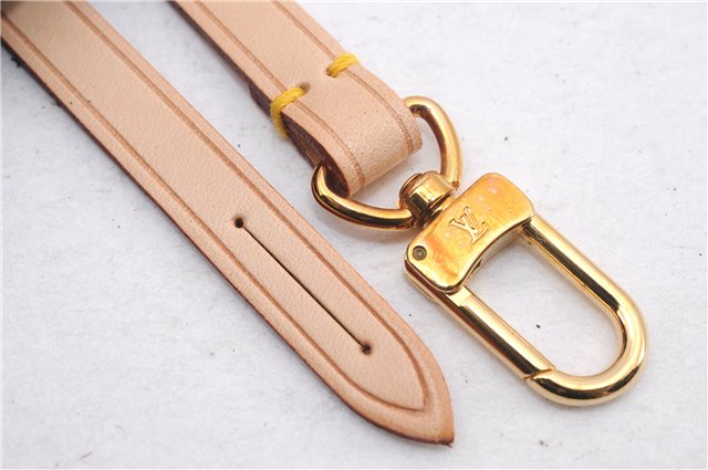 Auth Louis Vuitton Leather Strap For Pochette Accessoires Beige 15.6