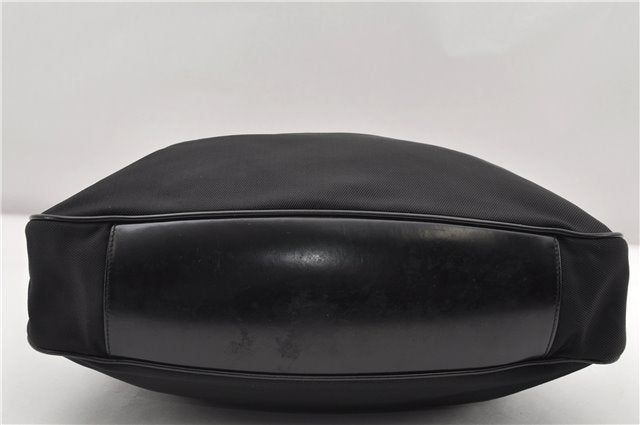 Authentic GUCCI Vintage Bamboo 2Way Shoulder Tote Bag Nylon Leather Black 9936F