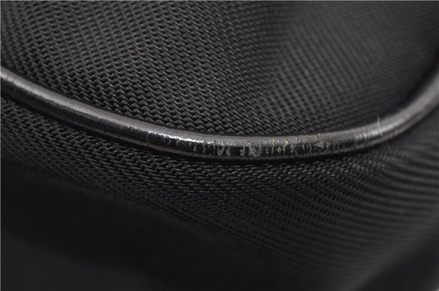 Authentic GUCCI Vintage Bamboo 2Way Shoulder Tote Bag Nylon Leather Black 9936F