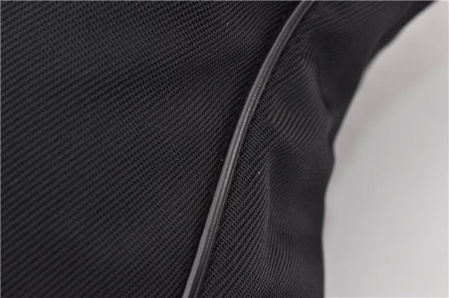 Authentic GUCCI Vintage Bamboo 2Way Shoulder Tote Bag Nylon Leather Black 9936F