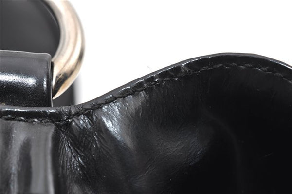 Authentic GUCCI Vintage Bamboo 2Way Shoulder Tote Bag Nylon Leather Black 9936F