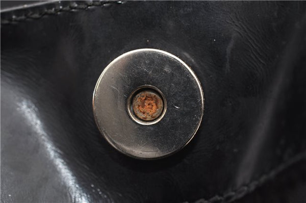 Authentic GUCCI Vintage Bamboo 2Way Shoulder Tote Bag Nylon Leather Black 9936F