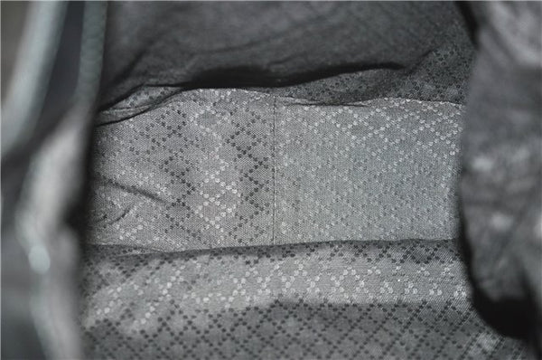 Authentic GUCCI Vintage Bamboo 2Way Shoulder Tote Bag Nylon Leather Black 9936F