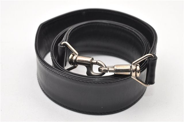 Authentic GUCCI Vintage Bamboo 2Way Shoulder Tote Bag Nylon Leather Black 9936F