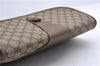 Authentic GUCCI Web Sherry Line Clutch Hand Bag Purse GG PVC Leather Brown 9937C