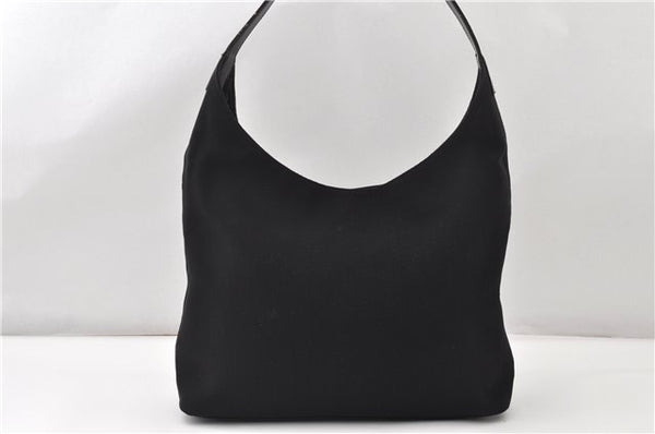 Authentic GUCCI Vintage Shoulder Hand Bag Purse Nylon Enamel 0013297 Black 9937F