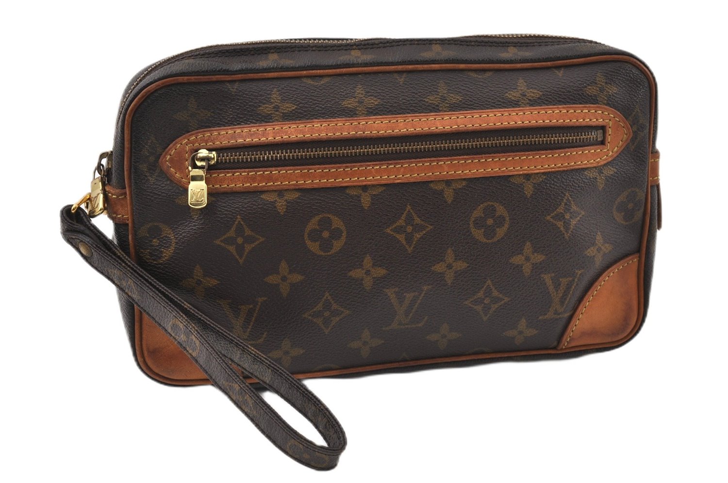 Authentic Louis Vuitton Monogram Marly Dragonne GM M51825 Clutch Hand Bag 9938F