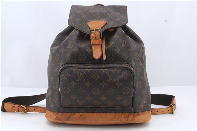 Authentic Louis Vuitton Monogram Montsouris GM Backpack M51135 LV 9939C