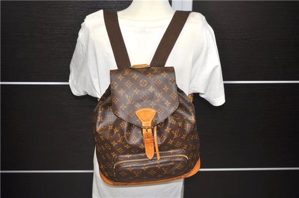 Authentic Louis Vuitton Monogram Montsouris GM Backpack M51135 LV 9939C