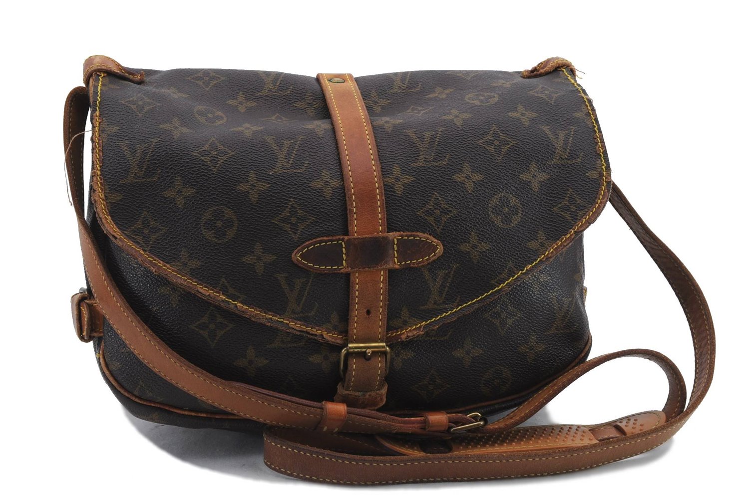 Auth Louis Vuitton Monogram Saumur 30 Shoulder Cross Body Bag M42256 LV 9942C