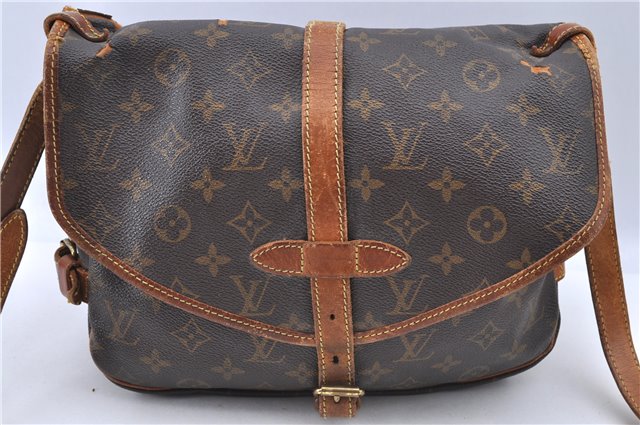 Auth LOUIS VUITTON Monogram Saumur 30 Shoulder Cross Body Bag M42256 Junk 9946A
