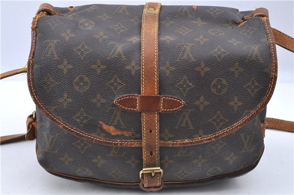 Auth LOUIS VUITTON Monogram Saumur 30 Shoulder Cross Body Bag M42256 Junk 9946A