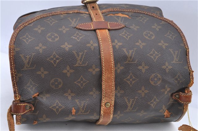 Auth LOUIS VUITTON Monogram Saumur 30 Shoulder Cross Body Bag M42256 Junk 9946A