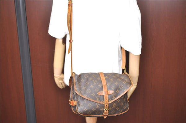 Auth LOUIS VUITTON Monogram Saumur 30 Shoulder Cross Body Bag M42256 Junk 9946A