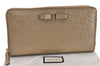 Authentic GUCCI Guccissima Leather Round Zip Long Wallet Purse 388680 Gold 9947E