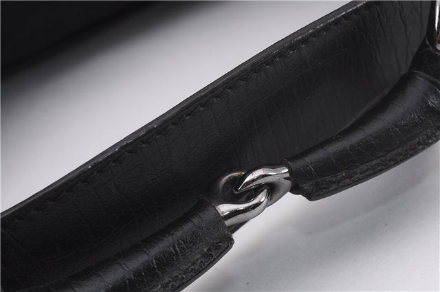 Authentic GUCCI Horsebit Hobo Shoulder Bag GG Canvas Leather 115867 Black 9951E