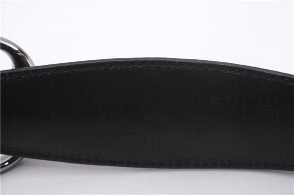 Authentic GUCCI Horsebit Hobo Shoulder Bag GG Canvas Leather 115867 Black 9951E