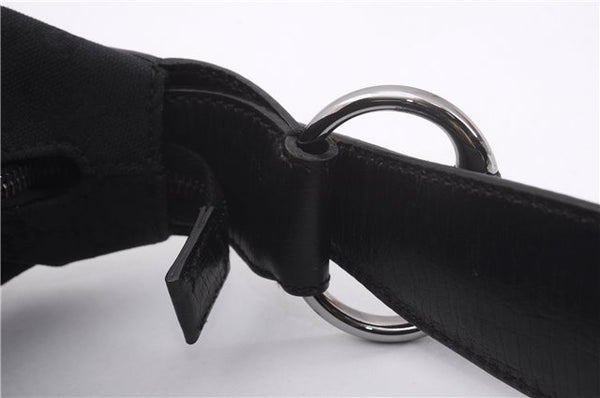 Authentic GUCCI Horsebit Hobo Shoulder Bag GG Canvas Leather 115867 Black 9951E