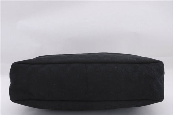 Authentic GUCCI Horsebit Hobo Shoulder Bag GG Canvas Leather 115867 Black 9951E