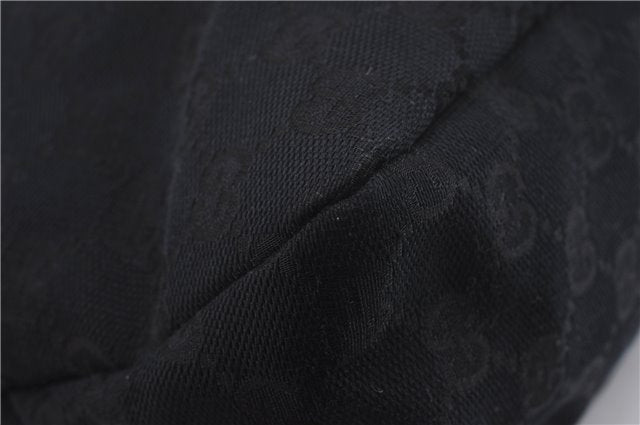 Authentic GUCCI Horsebit Hobo Shoulder Bag GG Canvas Leather 115867 Black 9951E