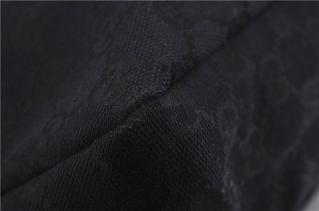 Authentic GUCCI Horsebit Hobo Shoulder Bag GG Canvas Leather 115867 Black 9951E