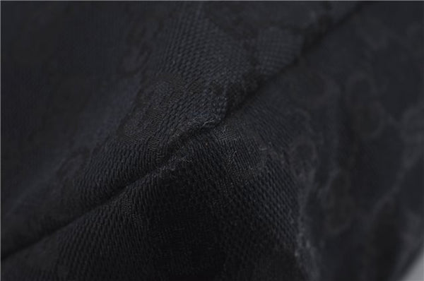 Authentic GUCCI Horsebit Hobo Shoulder Bag GG Canvas Leather 115867 Black 9951E