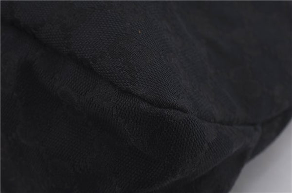 Authentic GUCCI Horsebit Hobo Shoulder Bag GG Canvas Leather 115867 Black 9951E