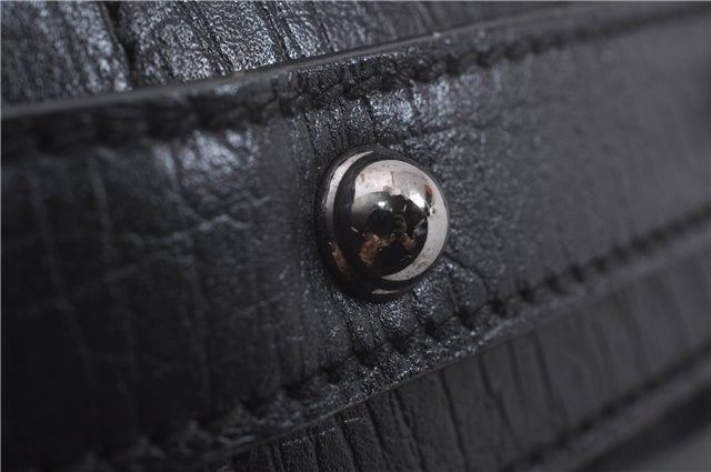 Authentic GUCCI Horsebit Hobo Shoulder Bag GG Canvas Leather 115867 Black 9951E