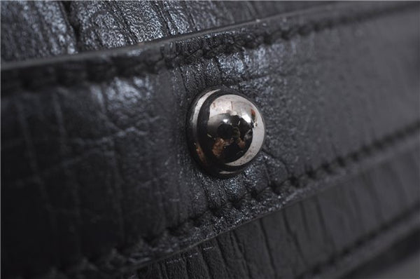 Authentic GUCCI Horsebit Hobo Shoulder Bag GG Canvas Leather 115867 Black 9951E