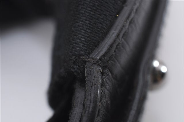 Authentic GUCCI Horsebit Hobo Shoulder Bag GG Canvas Leather 115867 Black 9951E