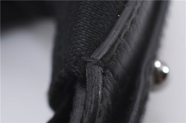 Authentic GUCCI Horsebit Hobo Shoulder Bag GG Canvas Leather 115867 Black 9951E