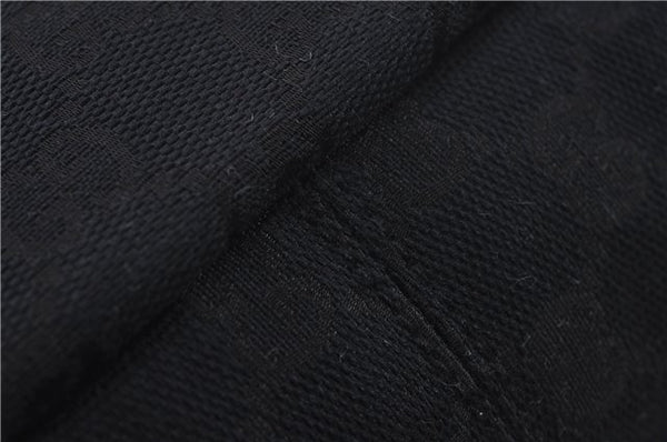 Authentic GUCCI Horsebit Hobo Shoulder Bag GG Canvas Leather 115867 Black 9951E