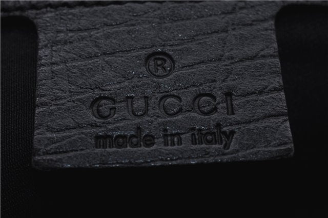 Authentic GUCCI Horsebit Hobo Shoulder Bag GG Canvas Leather 115867 Black 9951E