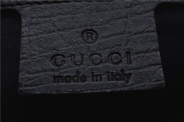 Authentic GUCCI Horsebit Hobo Shoulder Bag GG Canvas Leather 115867 Black 9951E