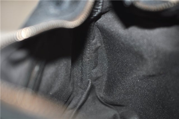 Authentic GUCCI Horsebit Hobo Shoulder Bag GG Canvas Leather 115867 Black 9951E