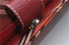 Authentic BURBERRY BLUE LABEL Check Tote Hand Bag Nylon Leather Red 9953D