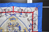 Authentic HERMES Carre 90 Scarf "LES BECANES" Silk Blue 9955D