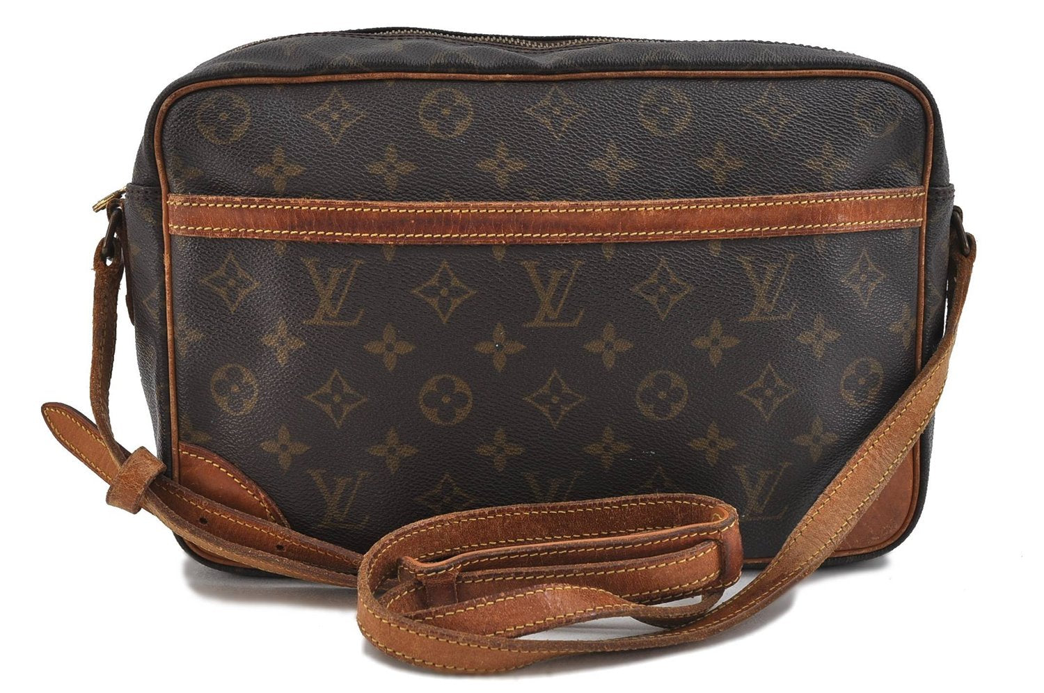 Auth Louis Vuitton Monogram Trocadero 30 Shoulder Cross Body Bag M51272 LV 9956C