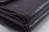 Authentic CHANEL Calf Skin CoCo Mark Trifold Wallet Purse Purple CC 9956D